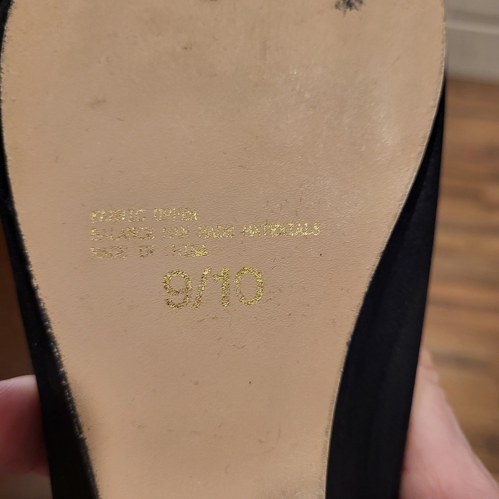 Vintage Victoria's Secret Black Satin Bow Slippers Size 9/10 - Picture 7 of 8